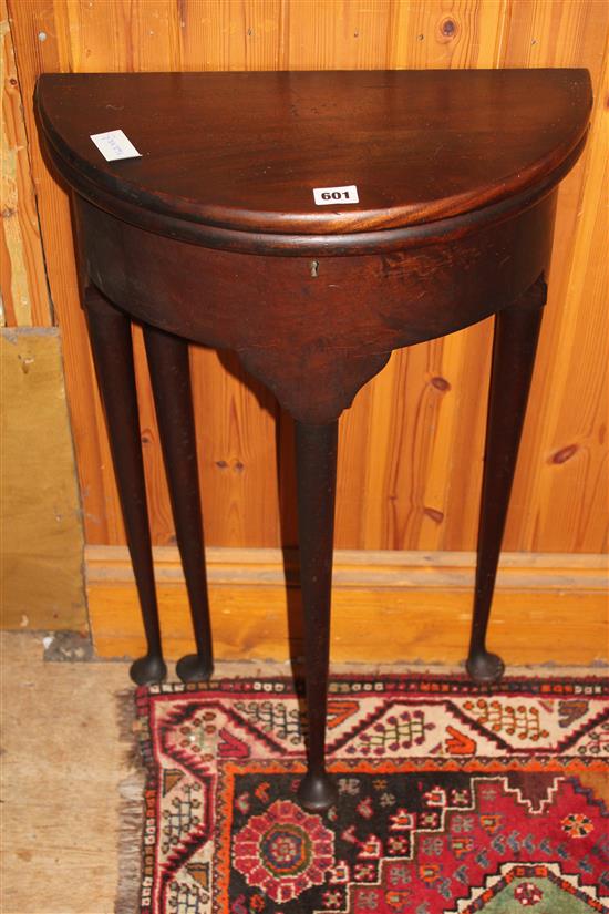 Small mahogany demi lune table